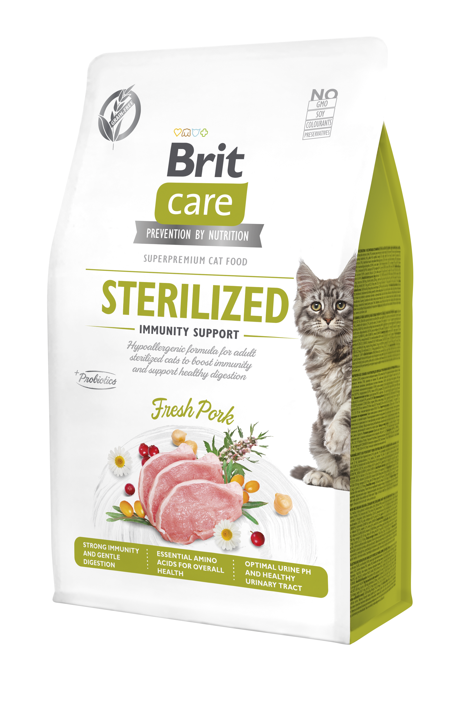 Brit Care Cat Grain-Free Sterilized Immunity Wieprzowina 400 g
