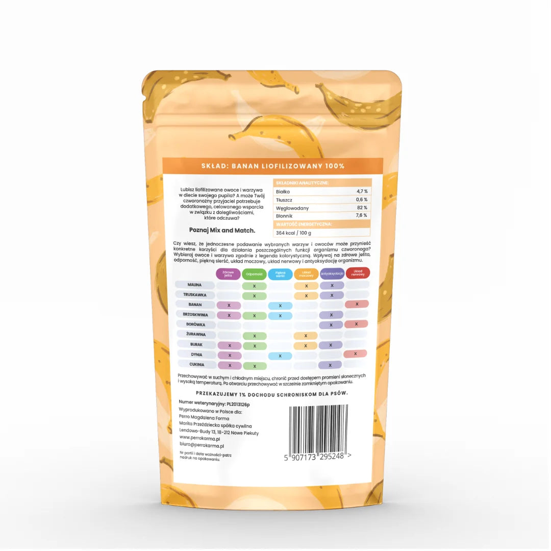 Mix & Match Banan Liofilizowany 20g przysmak dla psa i kota