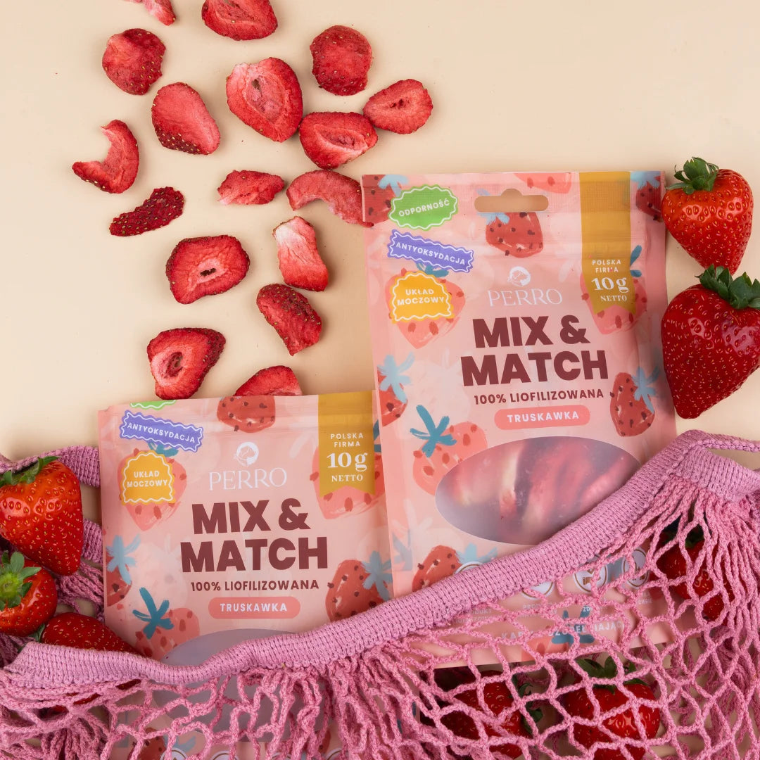 Mix & Match Truskawka – liofilizowane przysmaki dla psa
