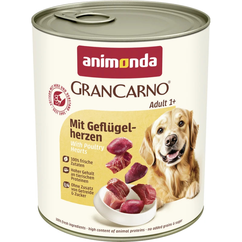 ANIMONDA GranCarno Wieprzowina z sercami drobiowymi dla psa 800 g