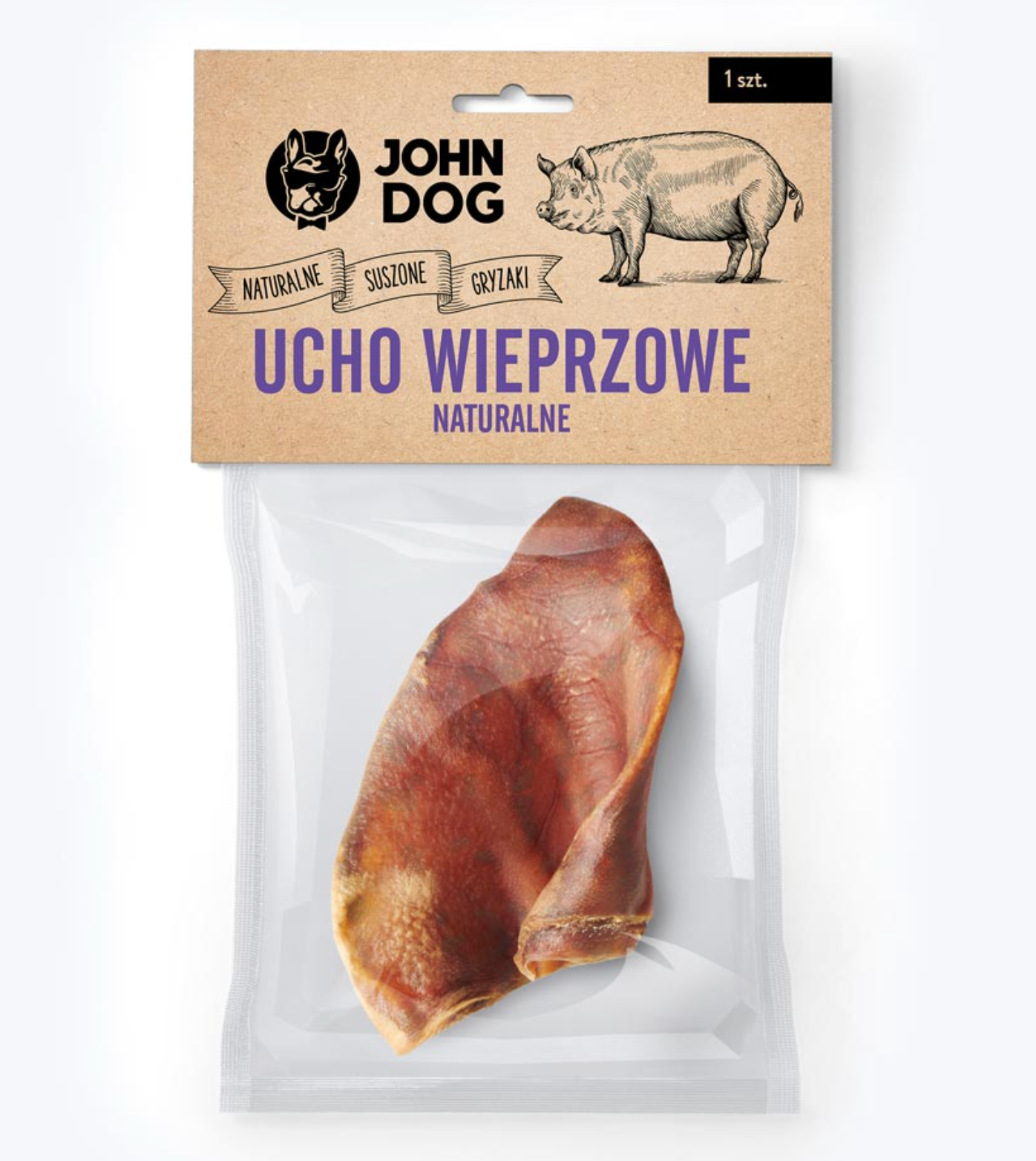 Ucho wieprzowe dla psa John Dog – naturalny gryzak