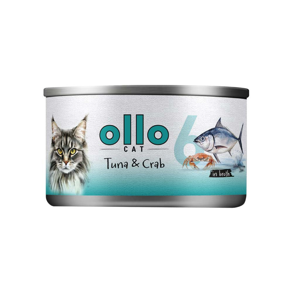 OLLO Cat Tuńczyk i Krab karma mokra dla kota w bulionie 70g