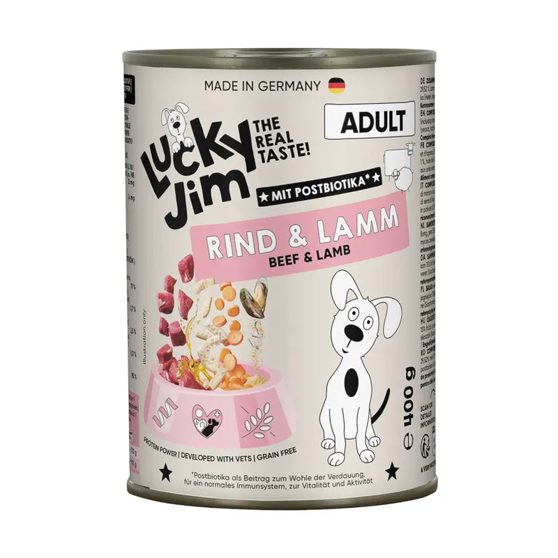 Lucky Jim Classic Adult Wołowina i jagnięcina puszka 400g