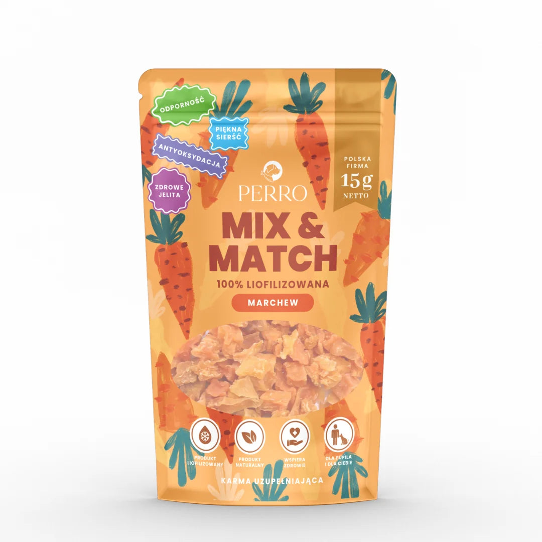 Mix & Match Marchew 15g – liofilizowane przysmaki dla psa