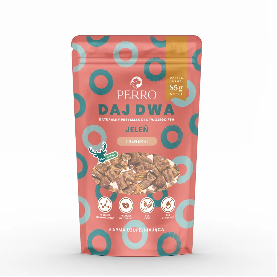 PERRO Daj Dwa Jeleń 85g trenerki dla psa