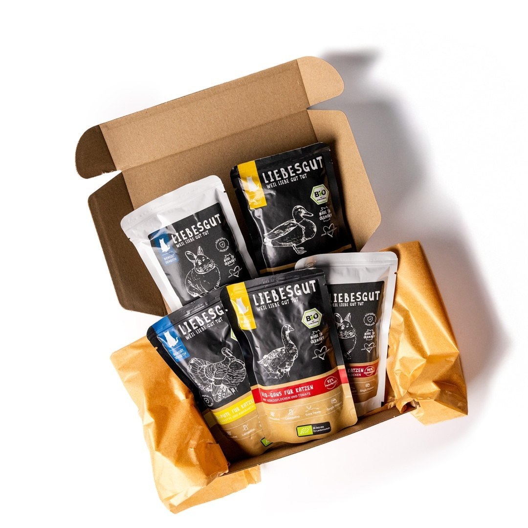Liebesgut Cat Box Testowy – mokra karma dla kota 5x100 g