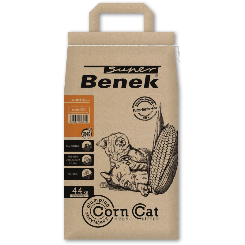 Super Benek Corn Cat żwirek kukurydziany dla kota 7L zbrylający