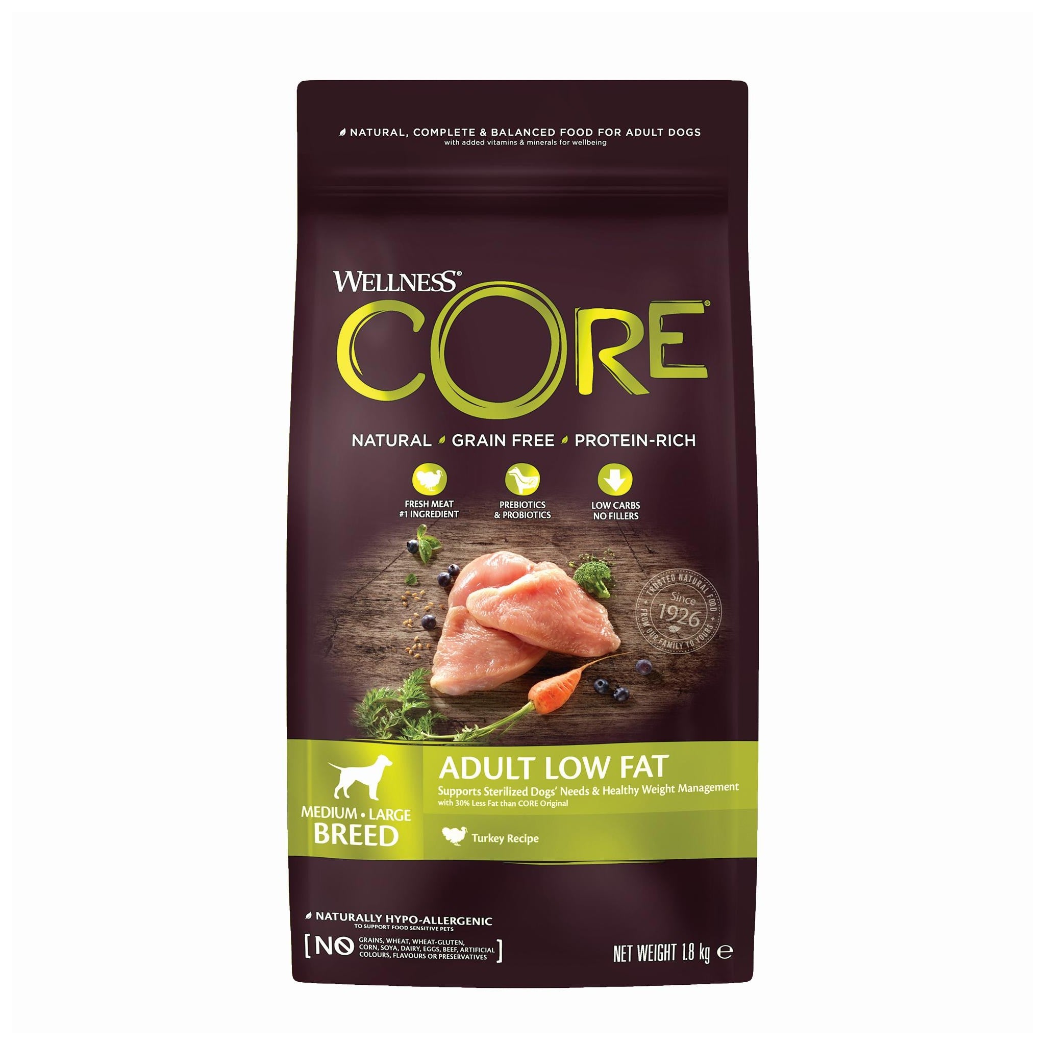 Wellness CORE Medium-Large Adult Low Fat Indyk