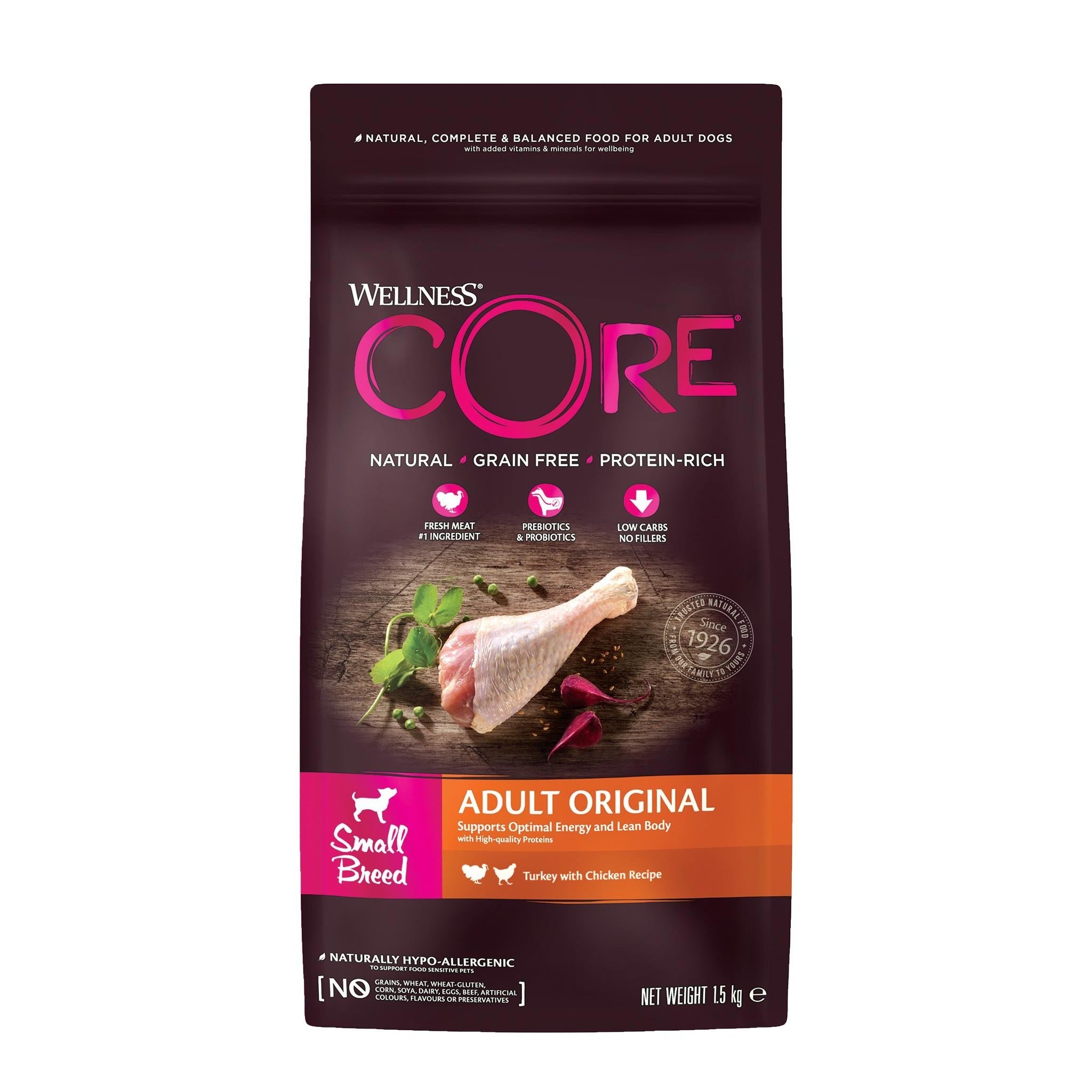 Wellness CORE Small Breed Adult Original Indyk z Kurczakiem 1,5 kg