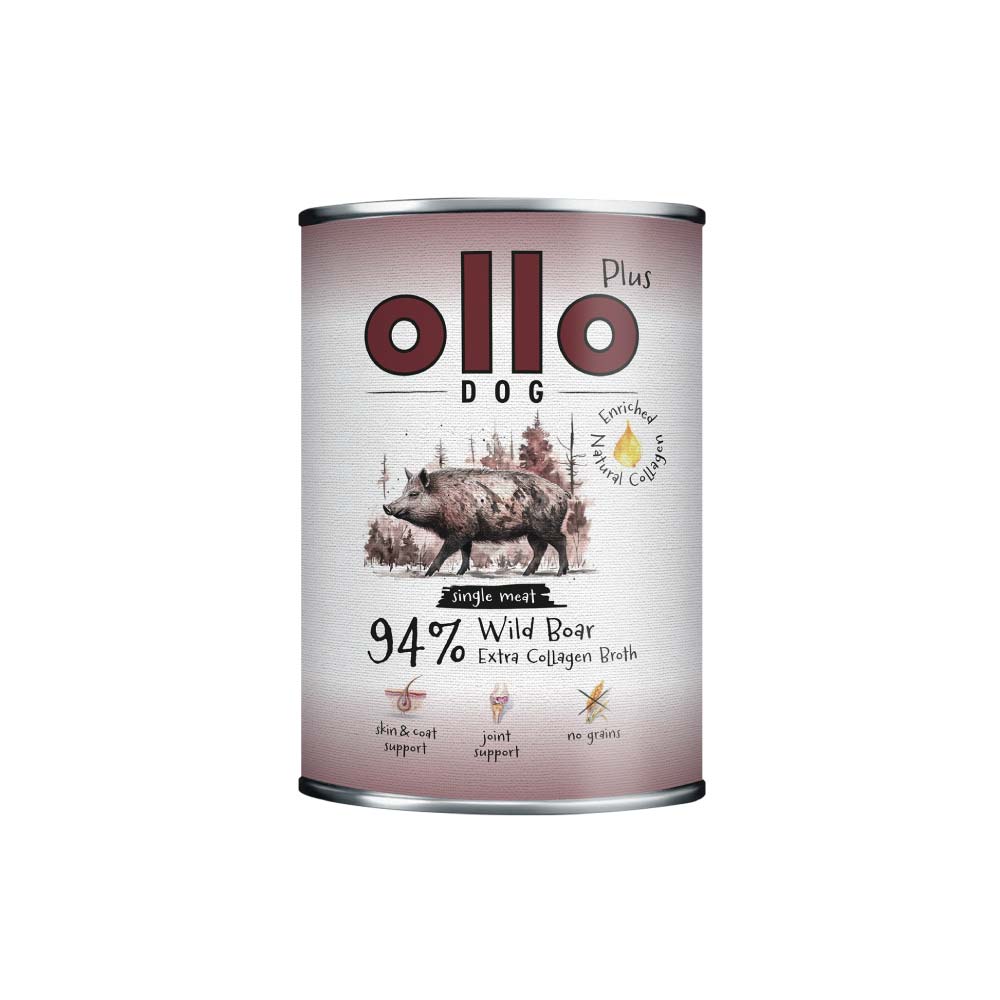OLLO Plus Kolagen Dzik karma mokra monobiałkowa dla psa 400g