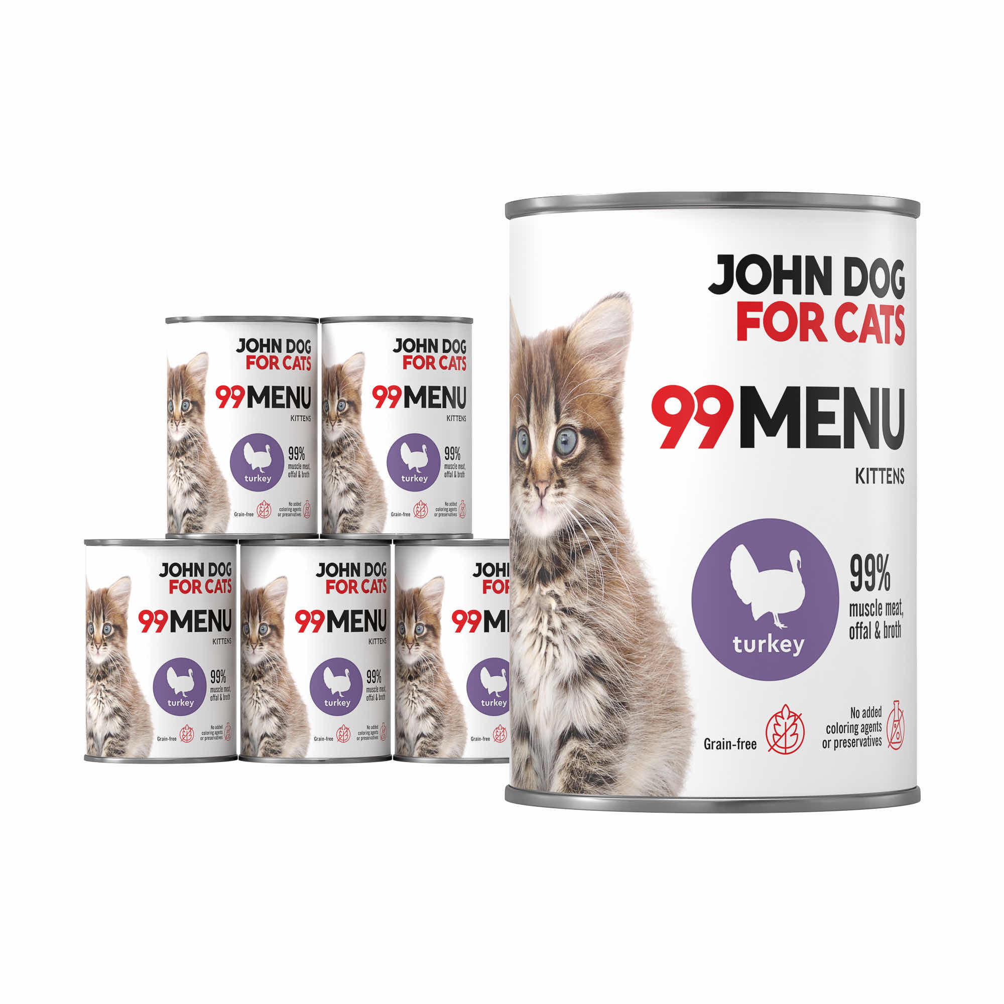 John Dog 99 Menu Kitten Indyk 400 g – mokra karma dla kociąt